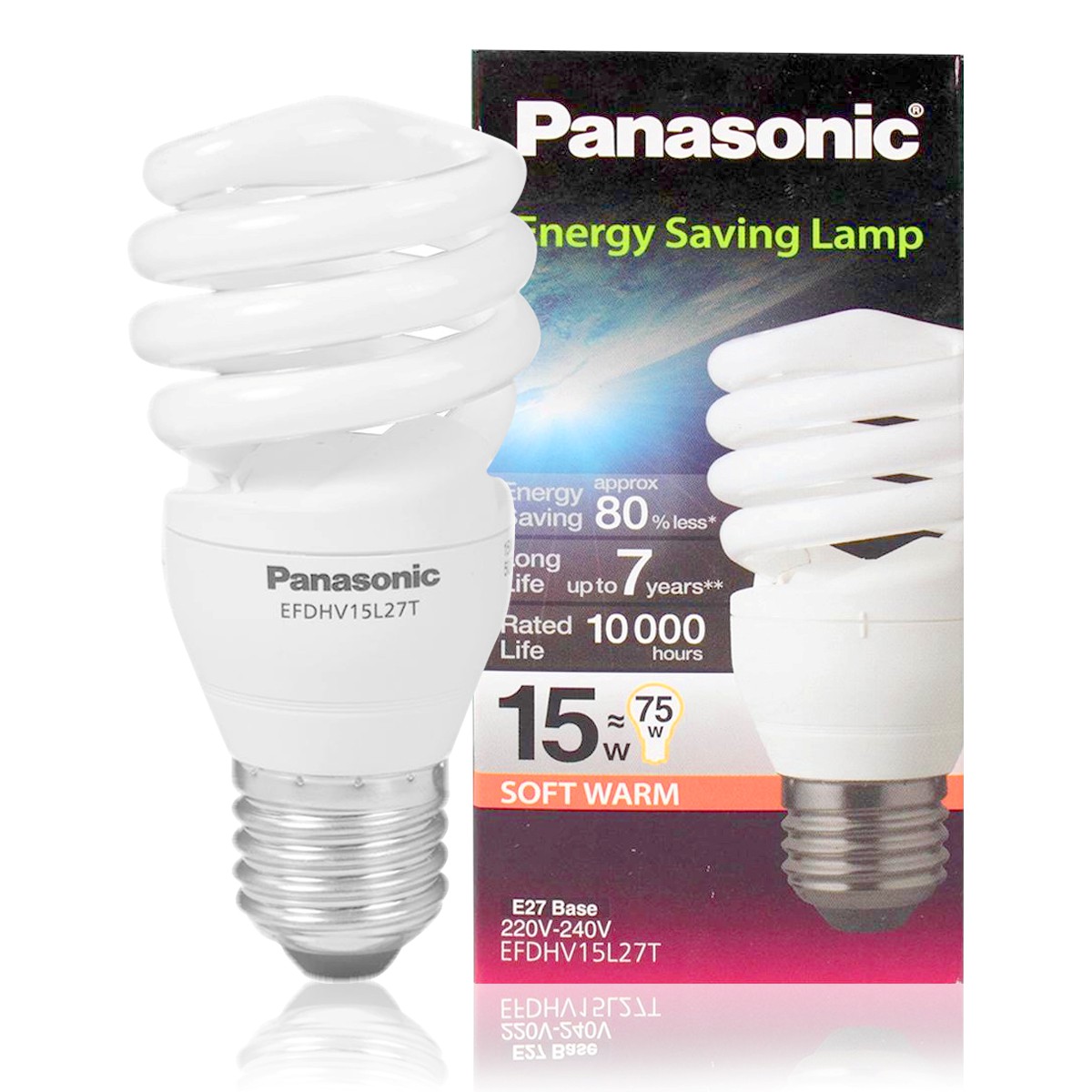 PANASONIC หลอดประหยัดไฟแบบเกลียว ECO 15 วัตต์ (SOFT WARM)