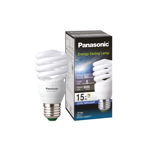 PANASONIC หลอดประหยัดไฟแบบเกลียว ECO 15 วัตต์ (DAY LIGHT)